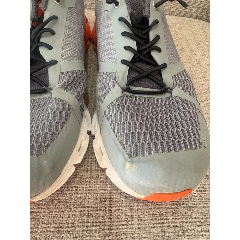 On Running Cloudflyer Mens Grey Orange Running Shoes Sneakers 11